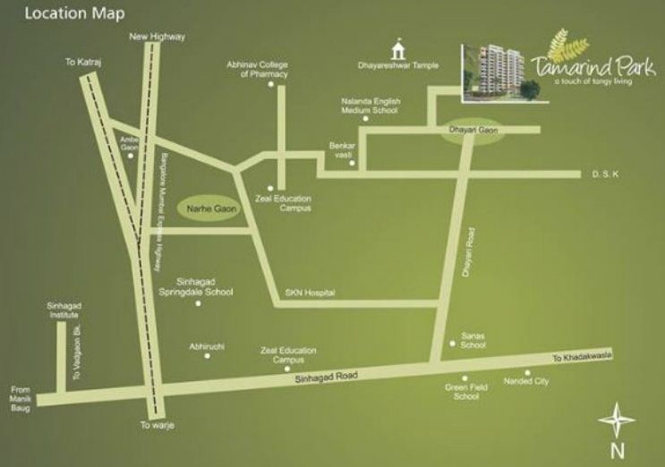 Dhankawade Tamarind Park Location Map