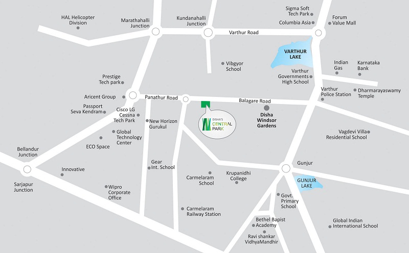 Disha Central Park Location Map