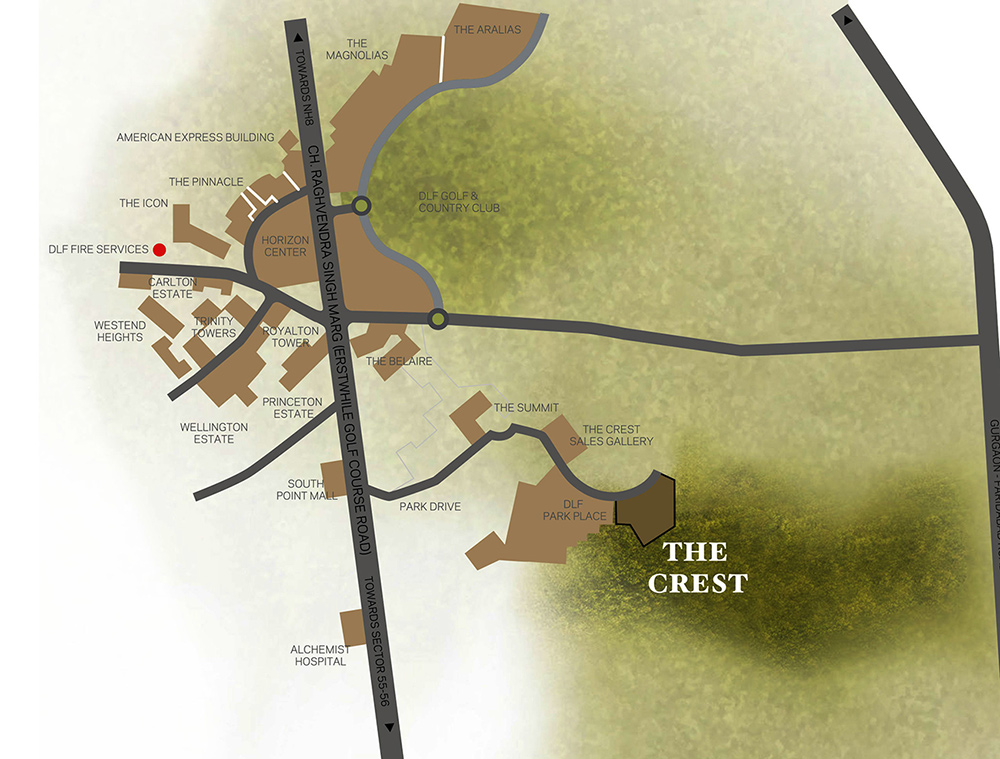 Dlf The Crest Location Map