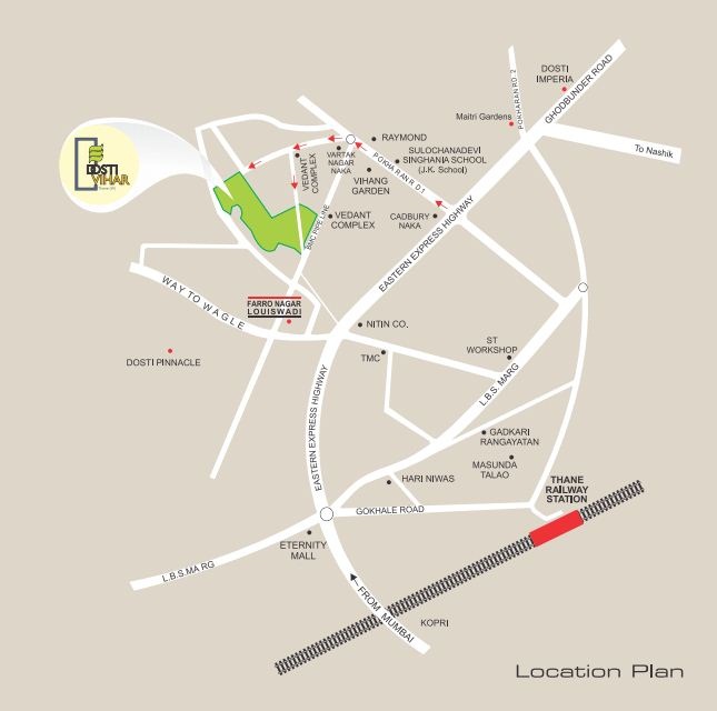 Dosti Vihar Location Map