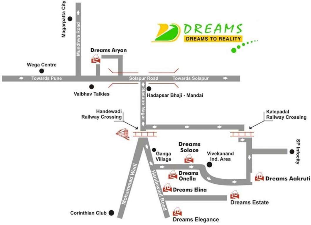 Dreams Solace Location Map Hadapsar, Pune
