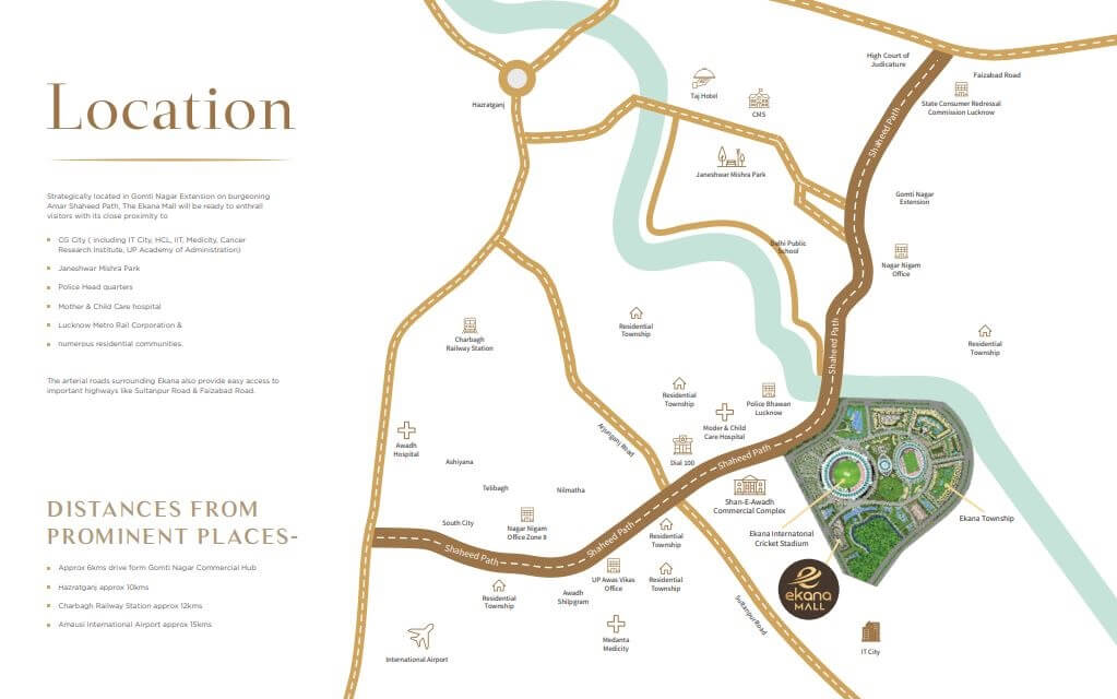 Ekana Mall Location Map