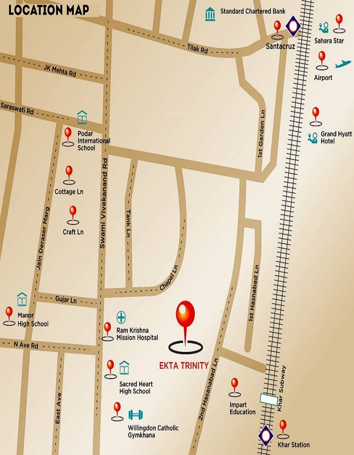 Ekta Trinity Location Map
