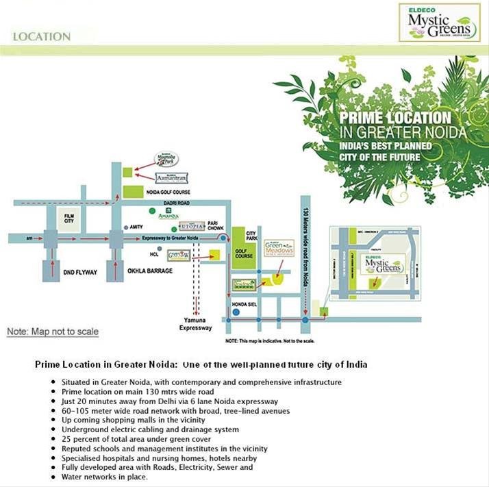 Eldeco Mystic Greens Location Map