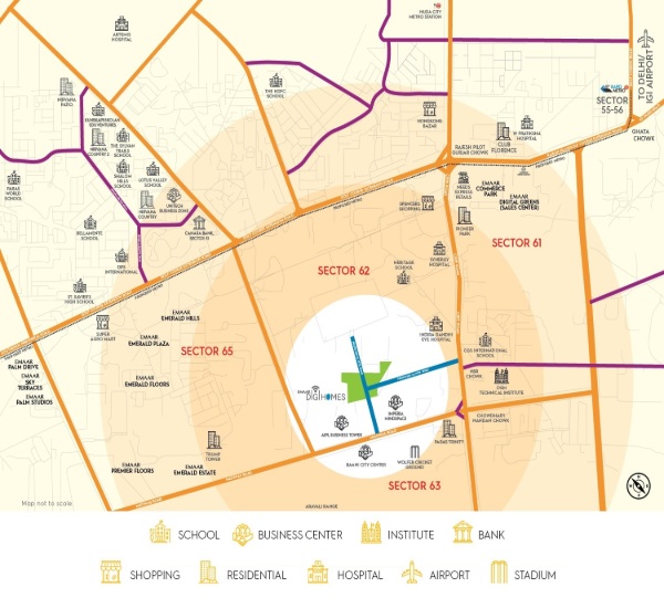 Emaar Digi Homes Location Map