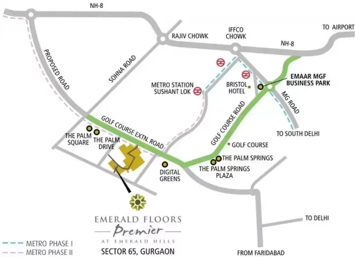 Emaar Emerald Floors Premier Location Map