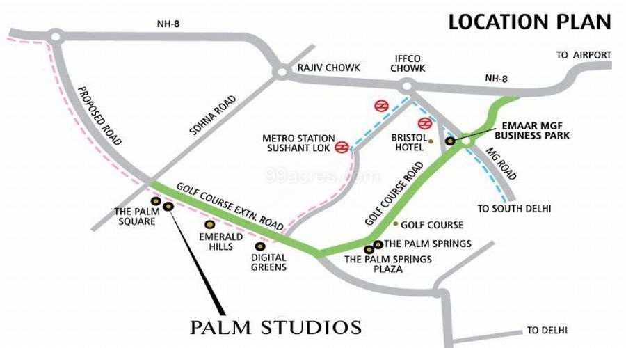 Emaar Palm Studios Location Map