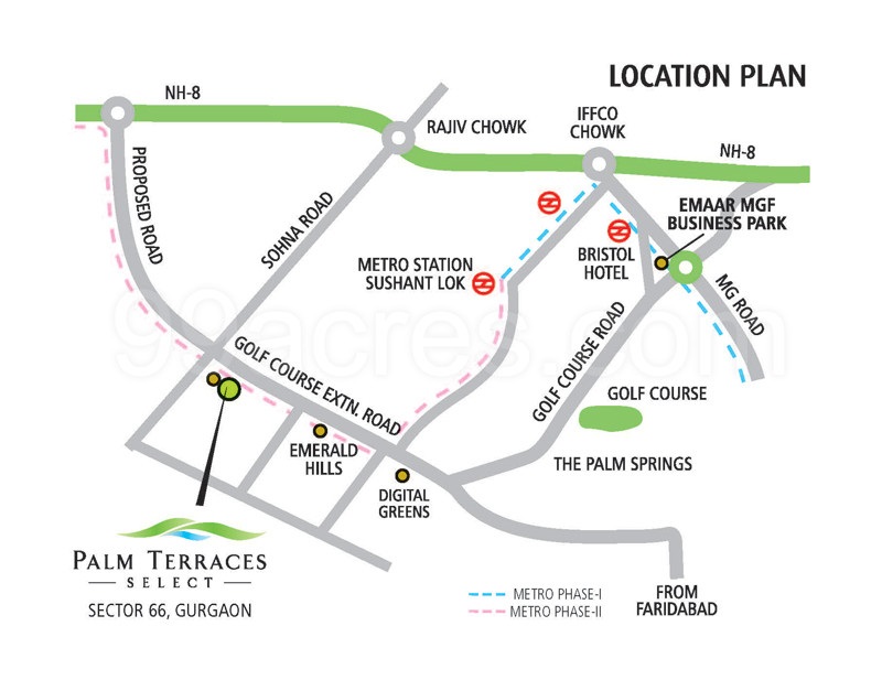 Emaar Palm Terraces Select Location Map