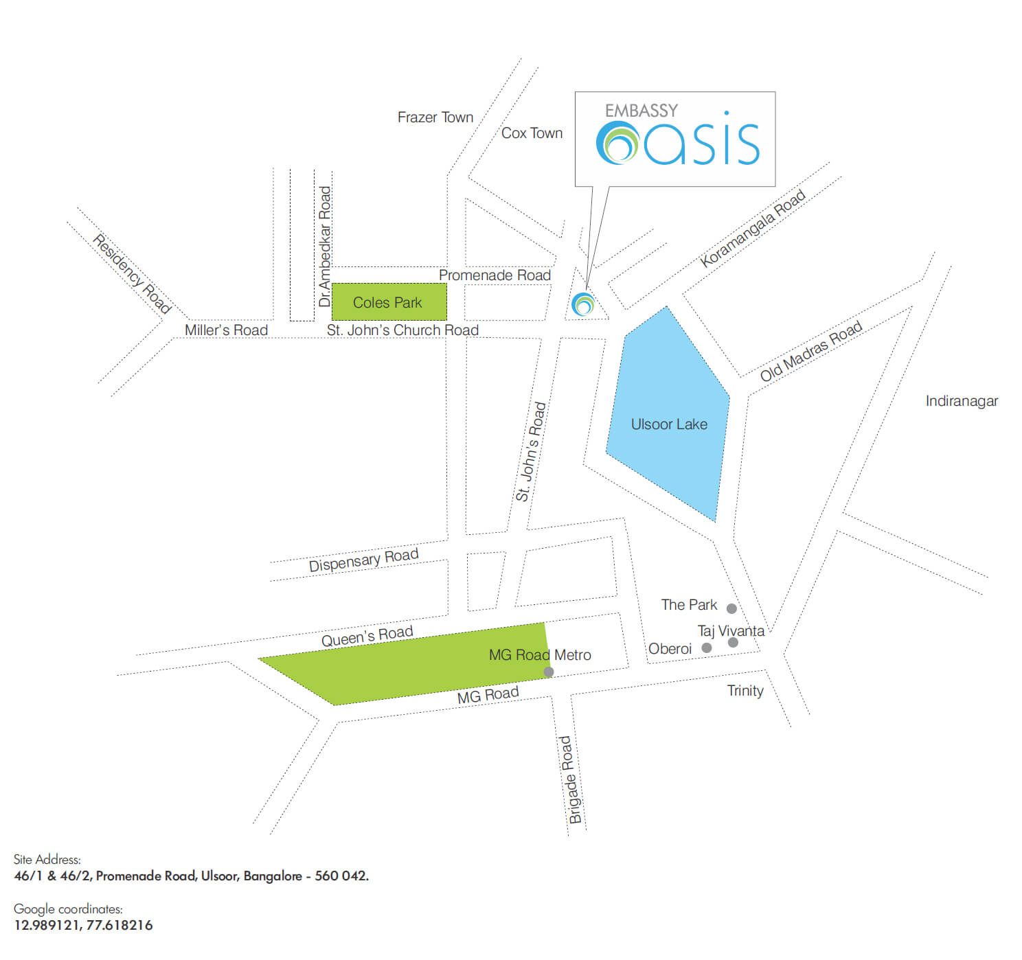 Embassy Oasis Location Map