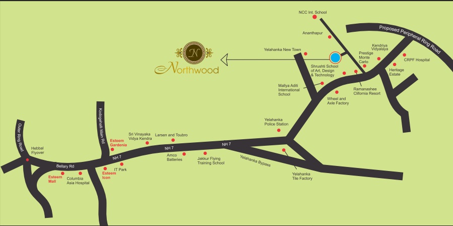 Esteem Northwood Location Map
