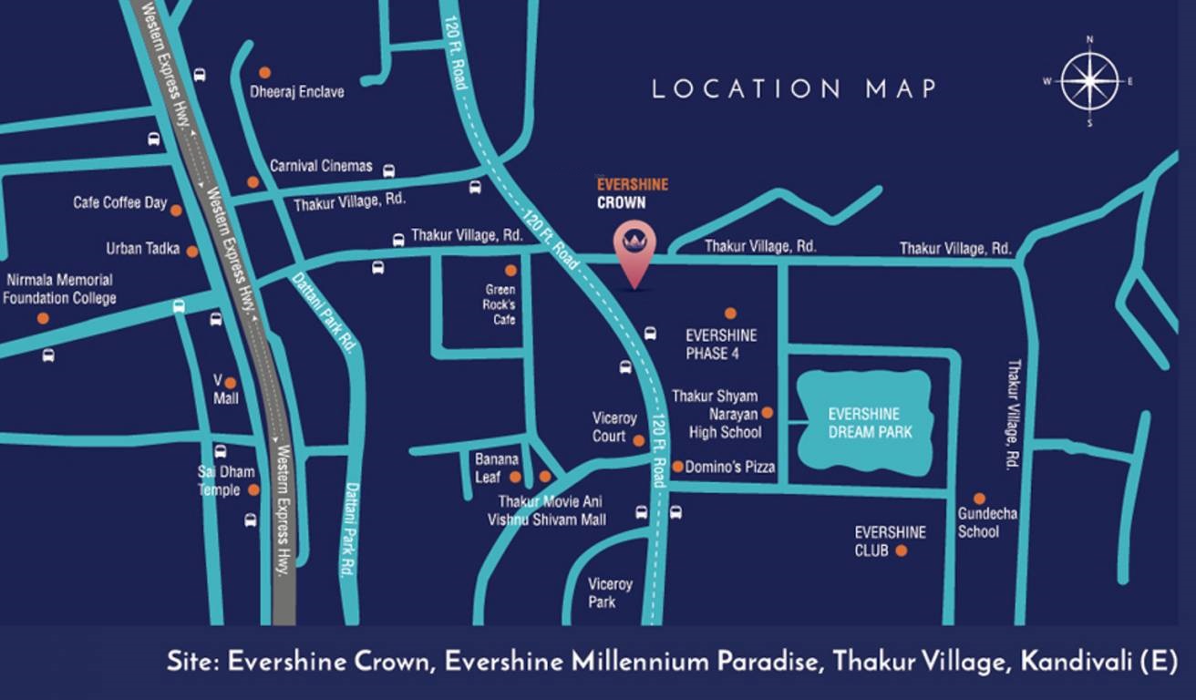 Evershine Crown Location Map