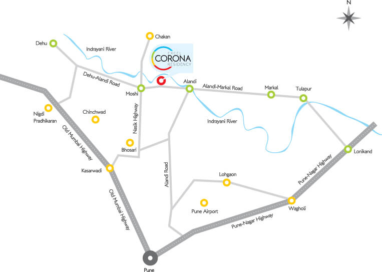 Excel Corona Residency Location Map