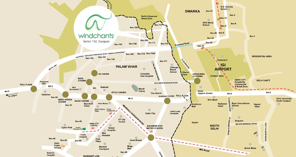 Experion Windchants Location Map