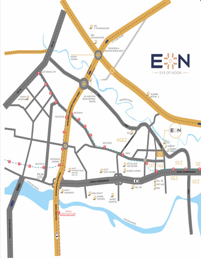 Fairfox EON Karol Bagh Location Map Plot no 1A, Sector 140A, Noida
