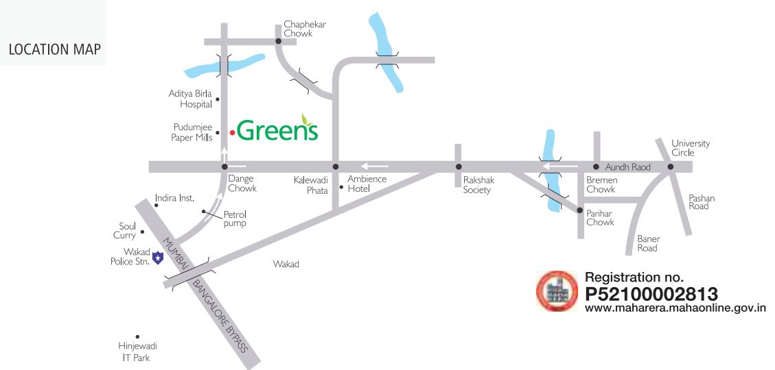 G Corp Greens Location Map Thergaon, Pune