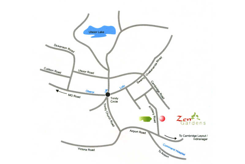 G Corp Zen Gardens Location Map