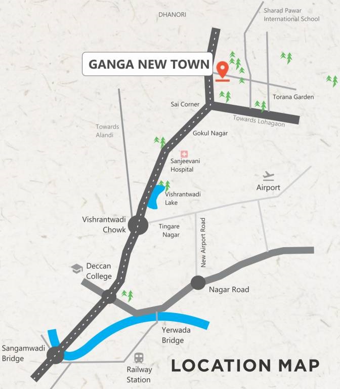 Ganga New Town Location Map