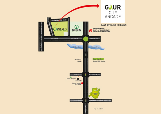 Gaur City Arcade Location Map