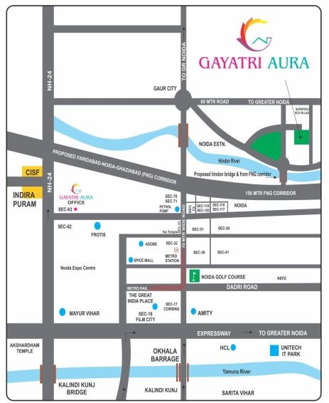 Gayatri Aura Location Map