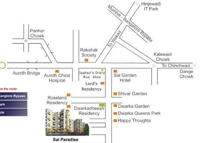 Gk Dwarka Sai Paradise Location Map
