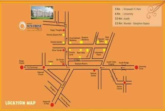 Gk Dwarka Sun Crest Location Map