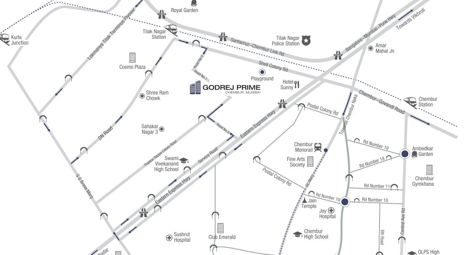 Godrej Prime Location Map