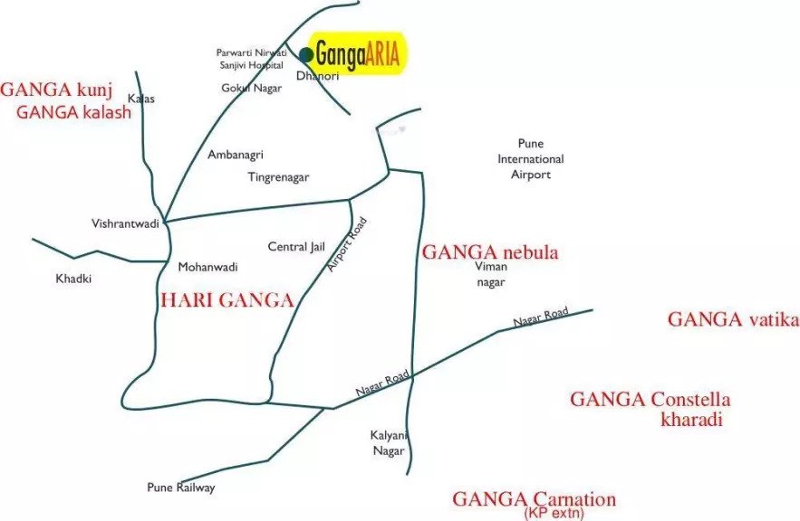 Goel Ganga Aria Location Map