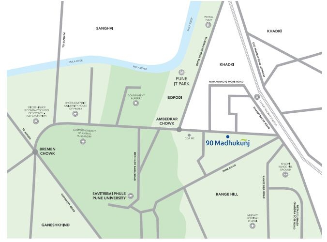 Gokhale 90 Madhukunj Location Map