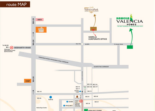 Hawelia Valencia Homes Location Map