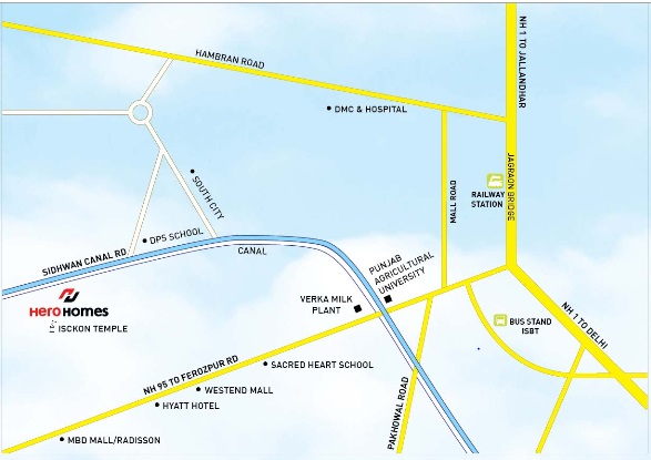 Hero Homes Mohali Location Map