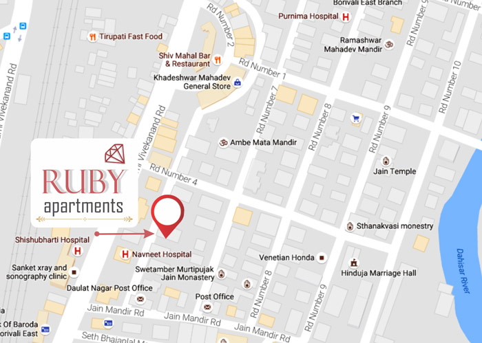 Hirani Ruby Apartment Location Map