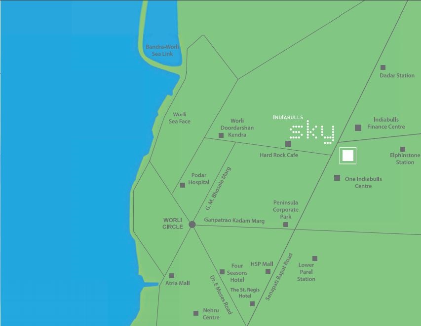 Indiabulls Sky Location Map
