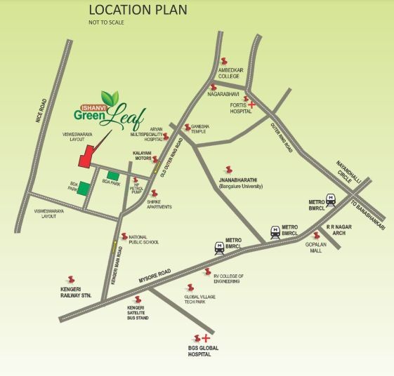 Ishanvi Green Leaf Location Map | Nagdevanahalli, Bangalore