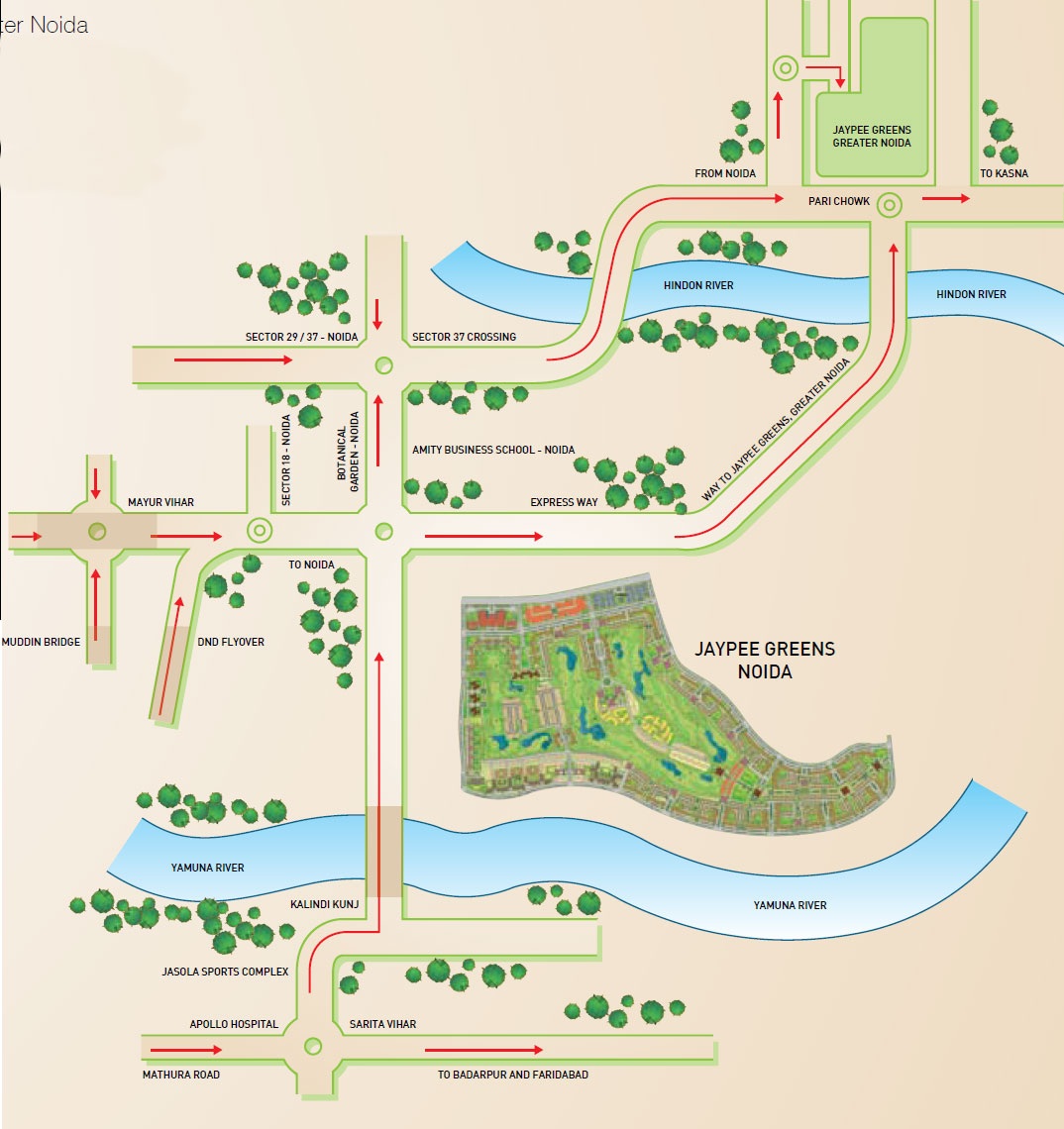 Jaypee Boomerang Residences Location Map