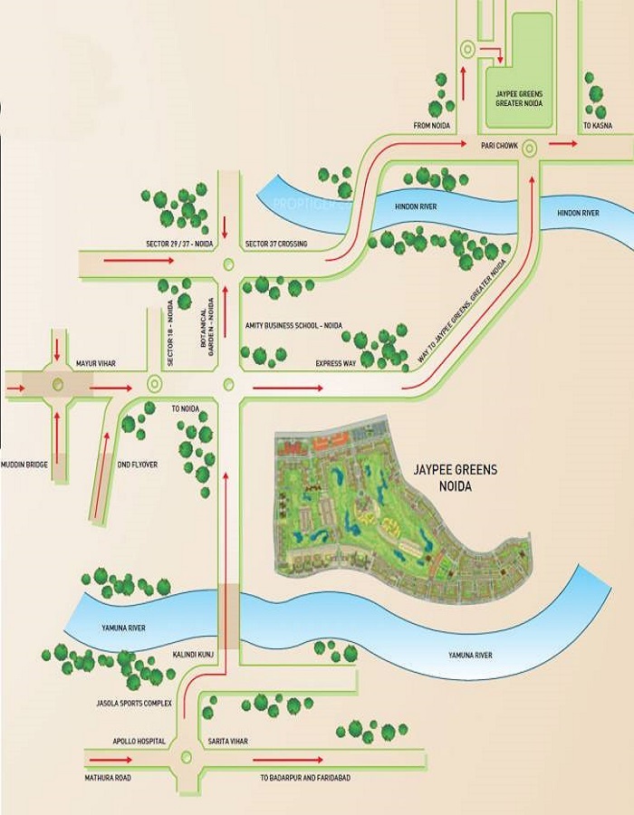 Jaypee Pavilion Heights Location Map