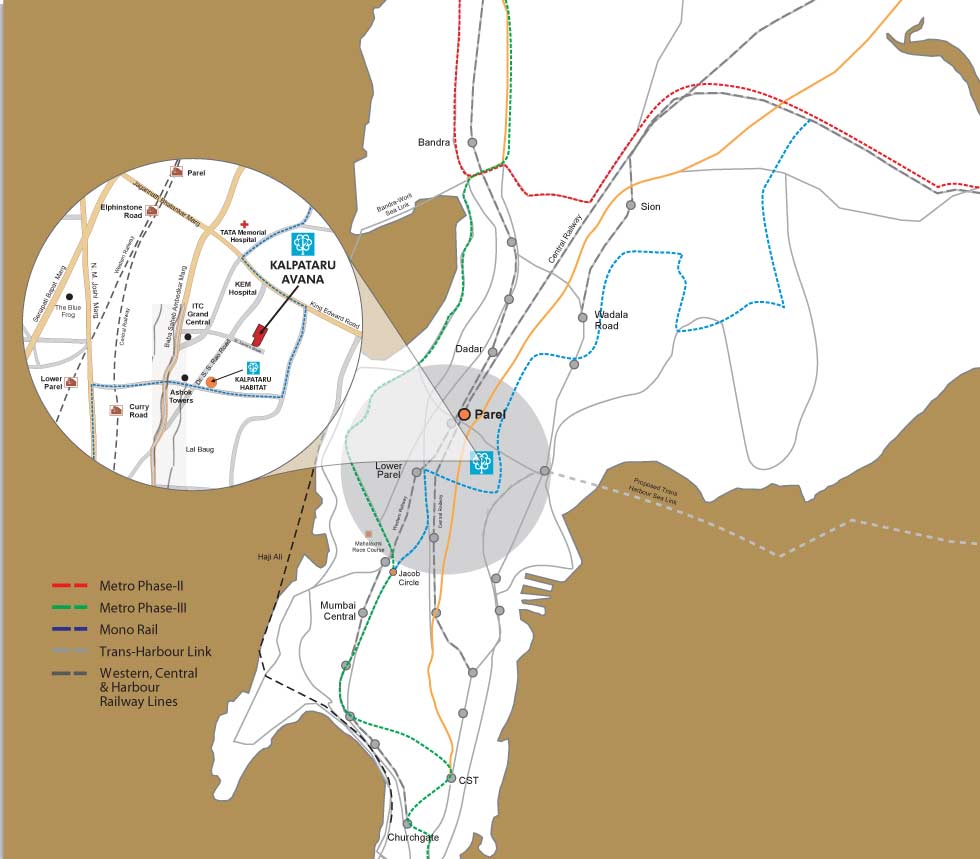 Kalpataru Avana Location Map