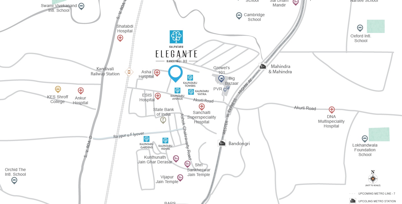 Kalpataru Elegante Location Map