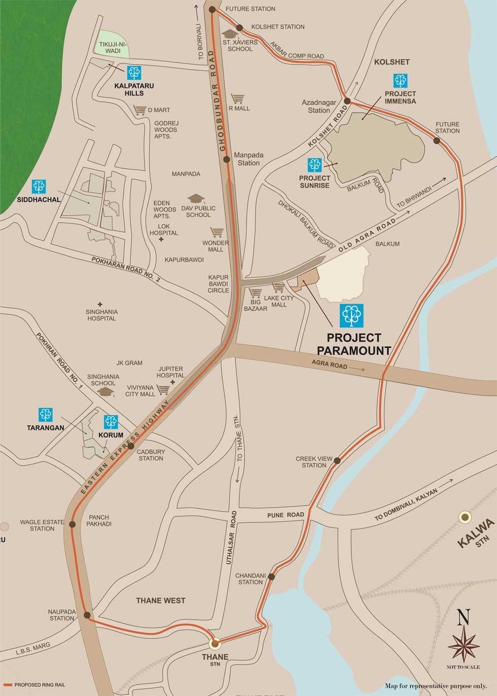 Kalpataru Paramount Location Map