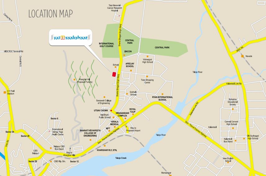 Kamdhenu Sai Saakshaat E Wing Location Map