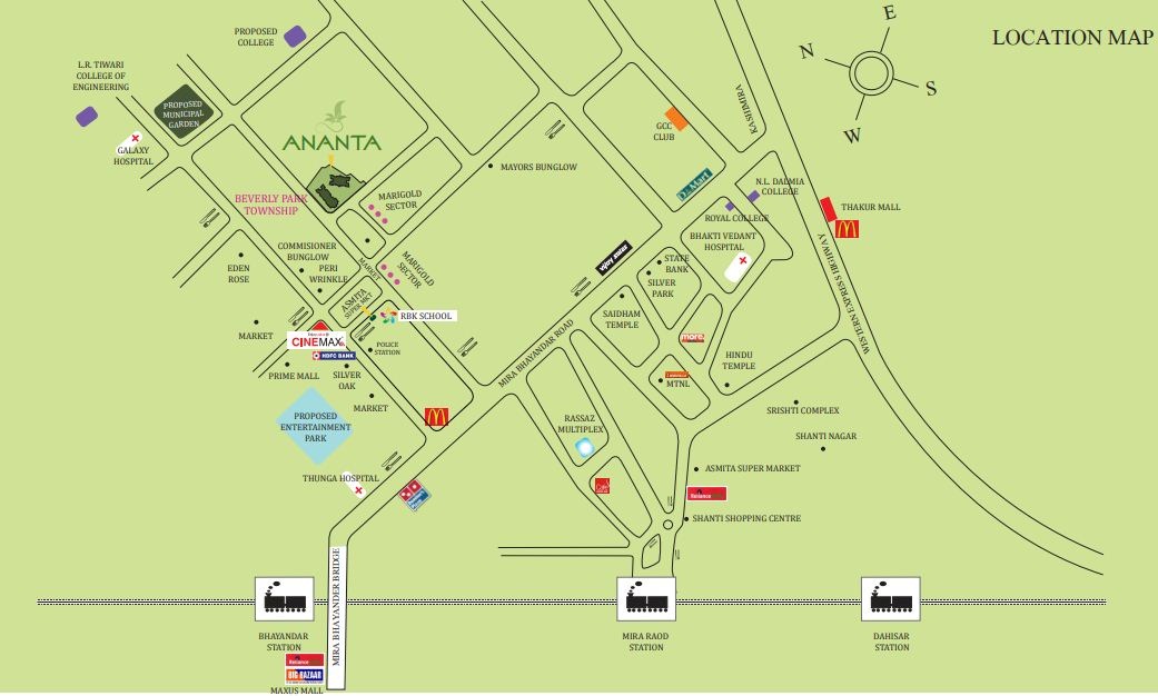 Kanakia Ananta Location Map