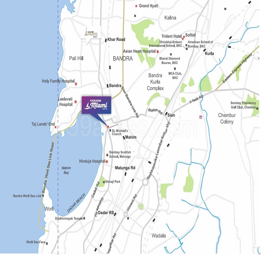 Kanakia Miami Location Map