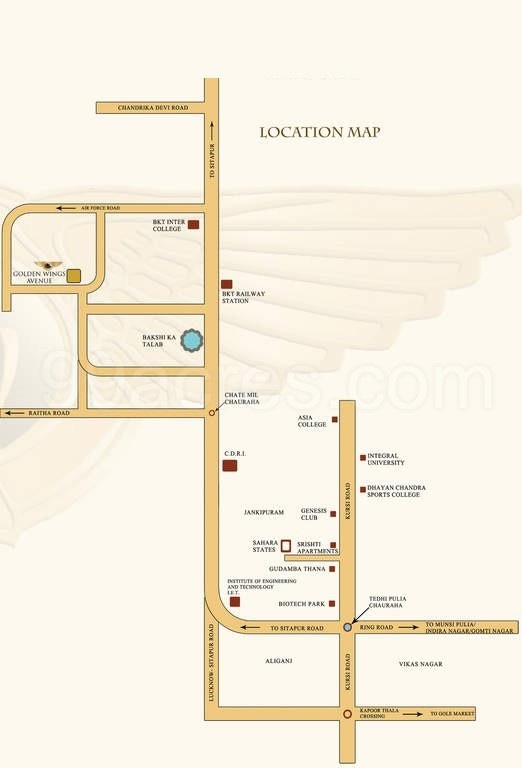 Kiran Golden Wings Location Map