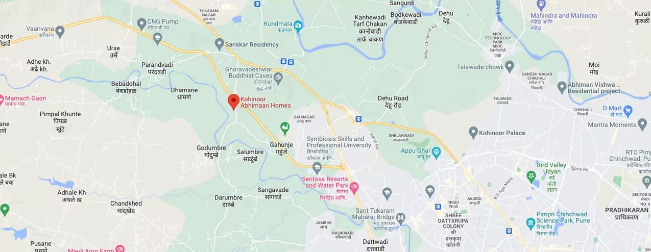 Kohinoor Abhimaan Homes Phase 3 Location Map