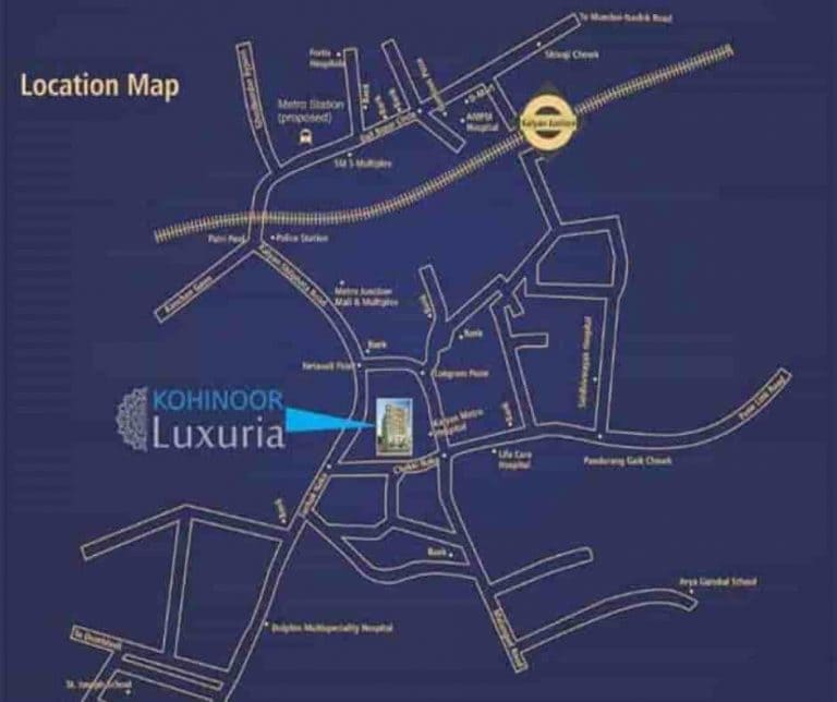 Kohinoor Luxuria Location Map