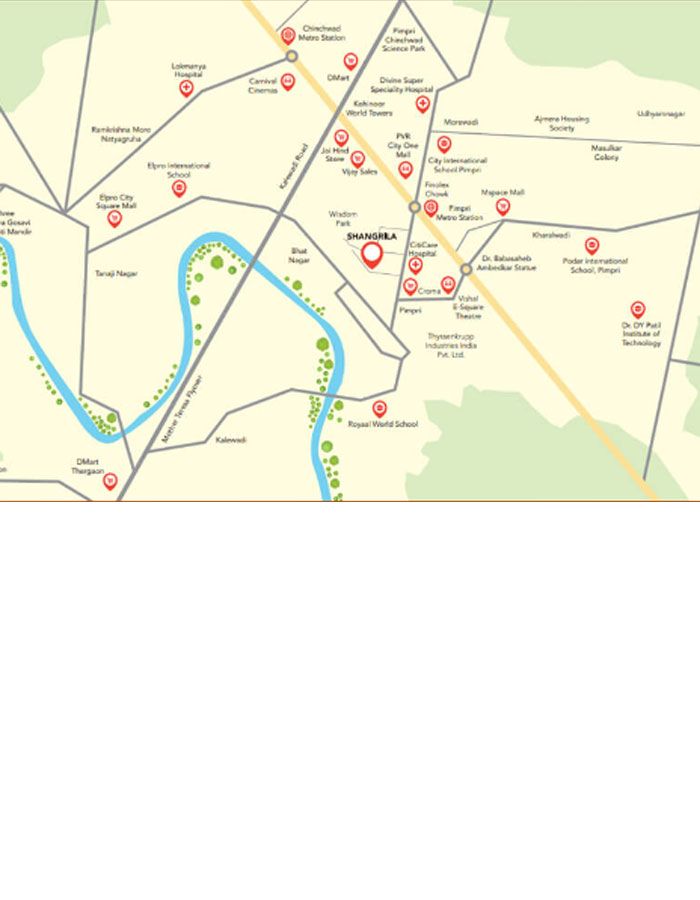 Kohinoor Shangrila Location Map