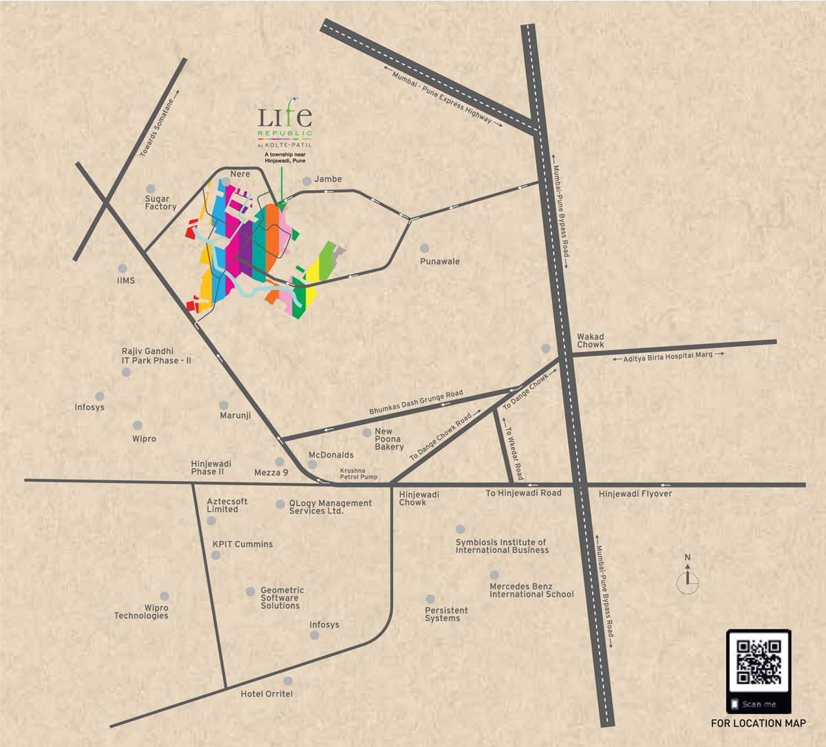 Kolte Patil Arezo Location Map