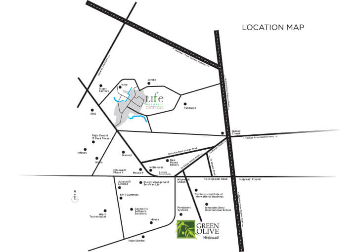 Kolte Patil Green Olive Location Map