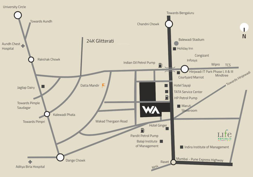 Kolte Patil Western Avenue Location Map