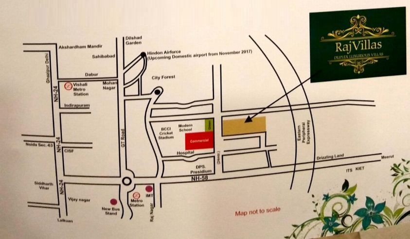 Kpg Raj Villas Location Map