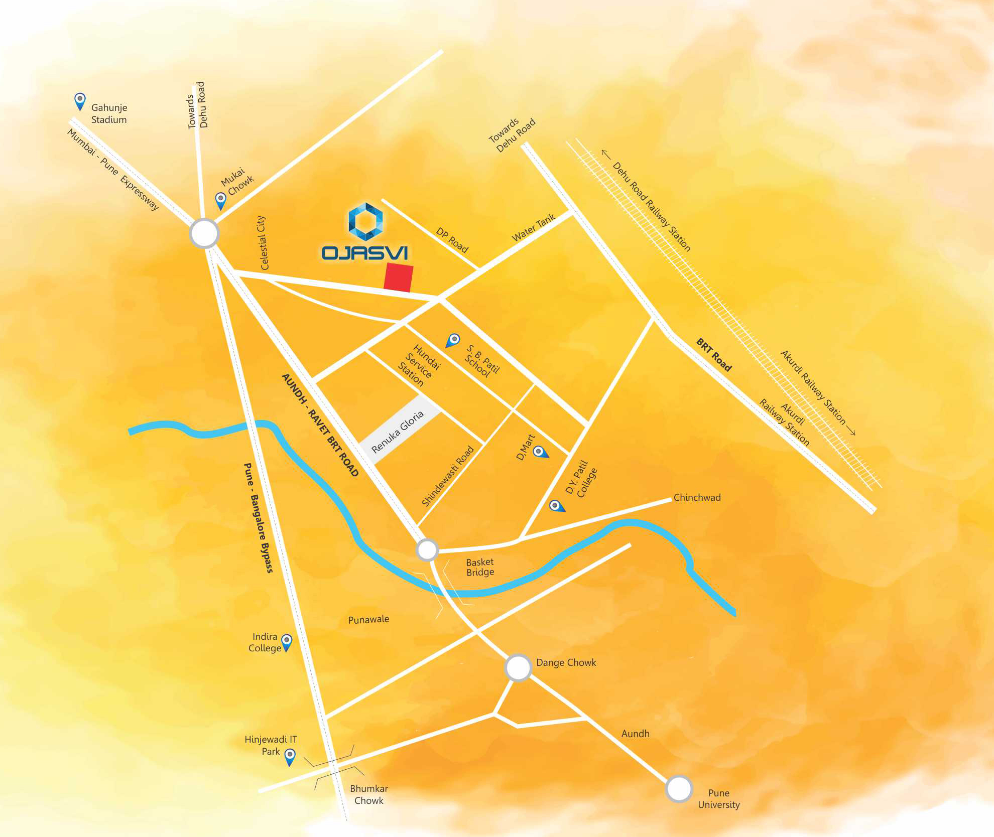 KR Ojasvi Location Map Ravet, Pune